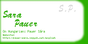 sara pauer business card