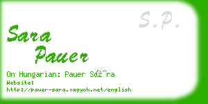 sara pauer business card